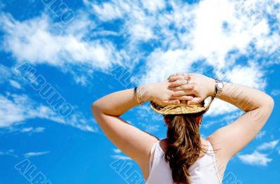 girl relaxing on a sunny day