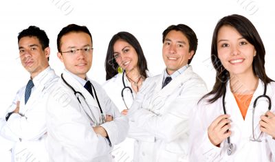 friendly young doctors team