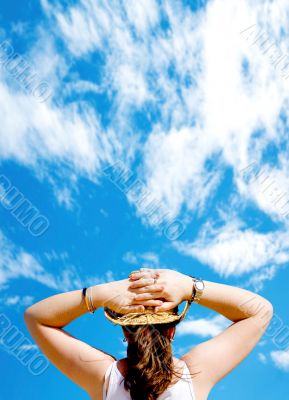 girl relaxing outdoors