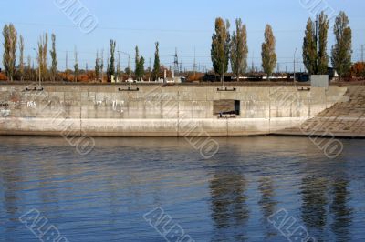 fence of the river channel