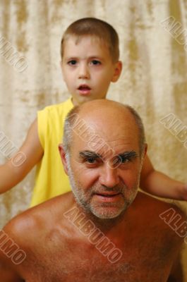 senior man with a grandson