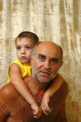 senior man with a grandson