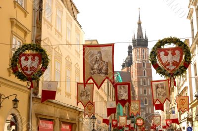 main street of krakow, poland