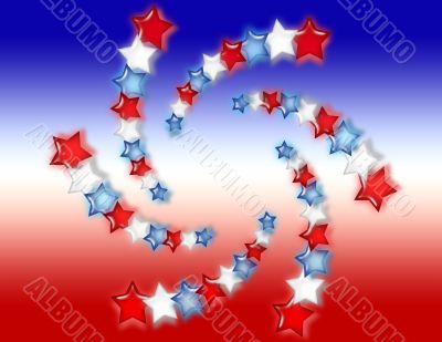 Red, White and Blue Stars Background