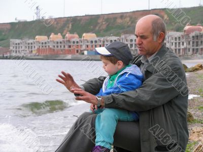 senior man with a grandson