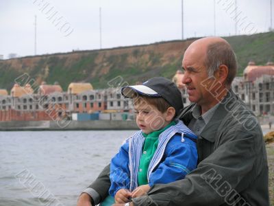 senior man with a grandson