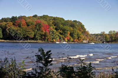 Ct river during the fall season