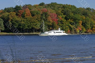 Ct river during the fall season