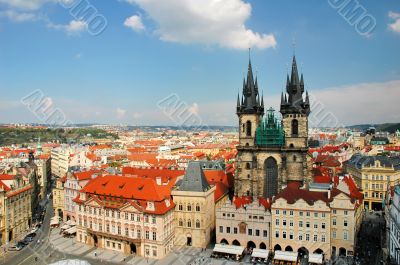 cityscape of old prague