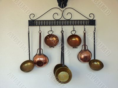 Old metallic kitchenware