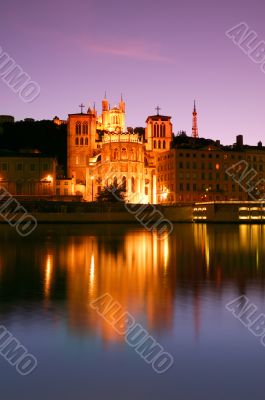 Lyon at dusk