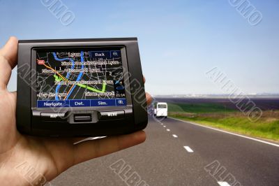 gps in a man hand