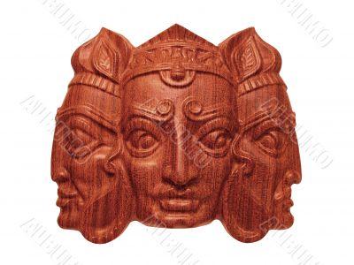 Trimurti wooden mask