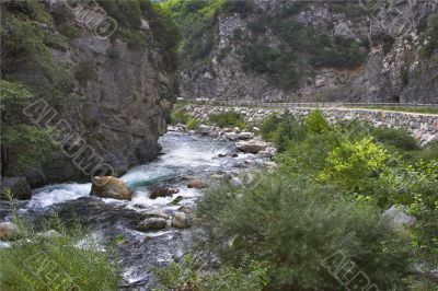 The Alpine river. The Alpine river.