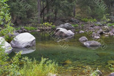 Stones in a stream. Stones in a stream.