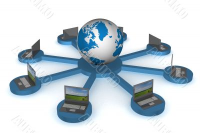 Global network the Internet. 3D image.