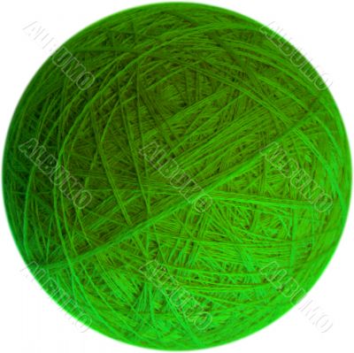 green yarn ball