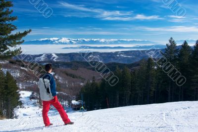 Tourist at the ski slope