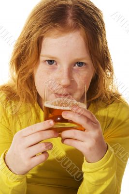 Child is drinking alcohol