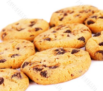 Chocolate chip cookies background