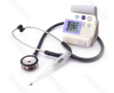 Medical care tools isolated on white