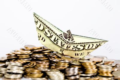 Ship made of dollar