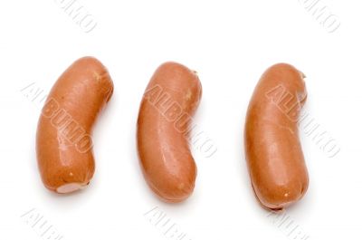 Big frankfurter on white