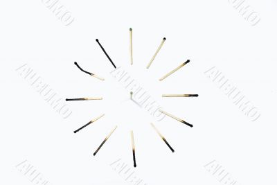 clock on the white background