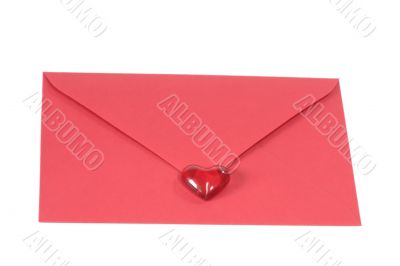 Red Envelope with plastic Heart