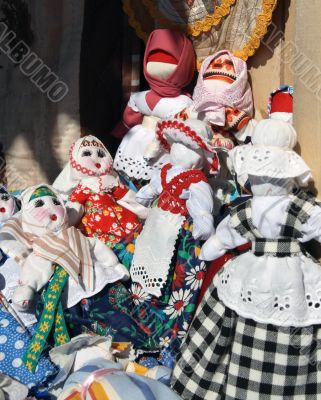 Traditional dolls at spring fair.