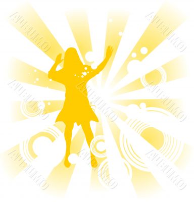 Girl and yellow beams