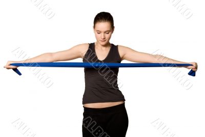 Young girl with a Resistance Band