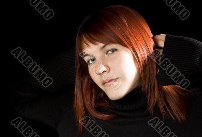 Girl with hands behind head Girl with hands behind head