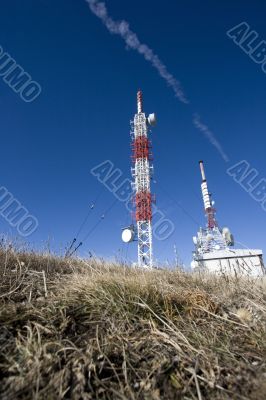 Transmitter tower on a mountain