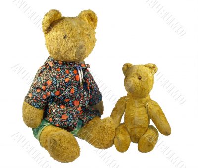 Two ancient toys -  plush a bears