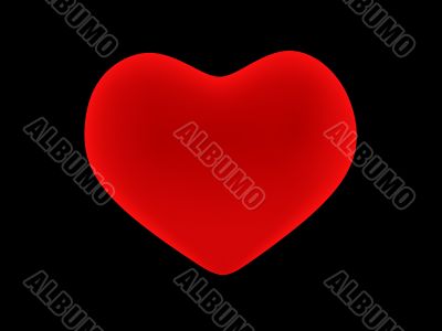 3D red heart. Objects over black