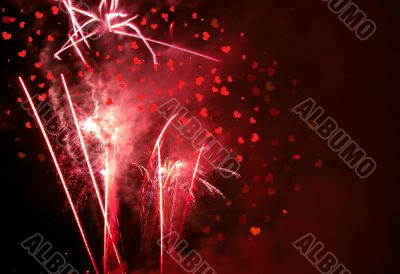 Firework with hearts Firework with hearts