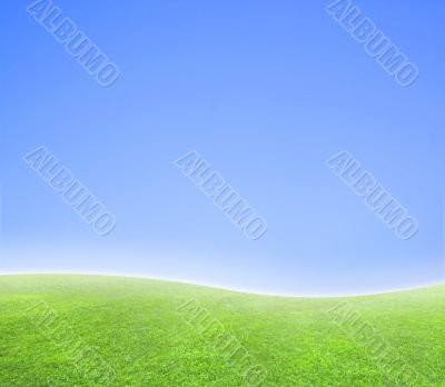 Simple curved blue and green horizon background