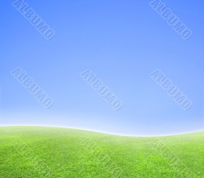Simple curved blue and green horizon background Simple curved blue and green horizon background