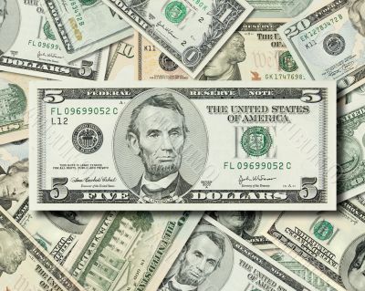 Pile of United States of America Dollar banknotes Pile of United States of America Dollar banknotes
