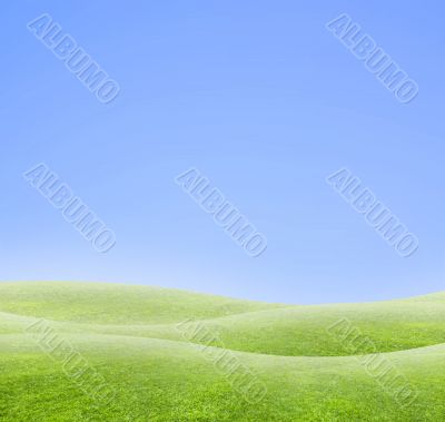 Simple curved blue and green horizon background