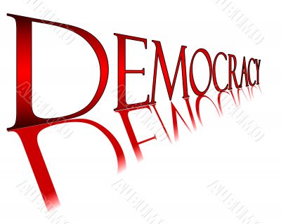 Red Democracy banner with reflection