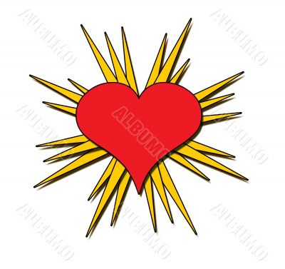 Heart with star burst