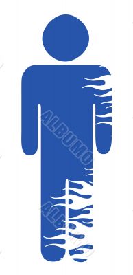 Gender symbols with flames