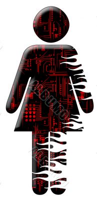 Gender symbols with flames