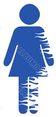 Gender symbols with flames