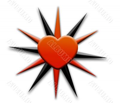 Red and black heart
