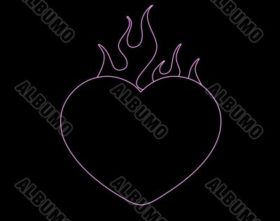 flaming heart outline