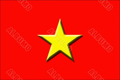 Embossed Vietnamese flag