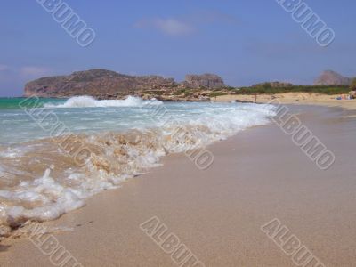 Sandy beach in Crete